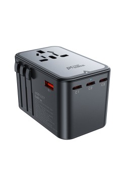 Adaptor pentru Priza 3x Type-C, EU, UK, AUS, US, GaN, PD75W - Acefast - Black