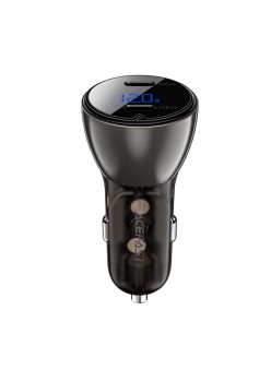 Incarcator pentru Masina, 2x Type-C, Dual Fast Charging, 60W, Display Digital LED - Acefast - Black
