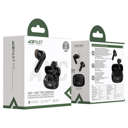 Casti Wireless, Type-C, Bluetooth 5.4, IPX4, Call Noice Reduction - Black