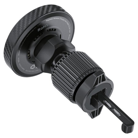 Suport Auto Wireless pentru Telefon, LED Ambient Light, Qi2, 15W - Black