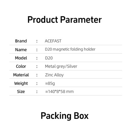 Suport Auto cu Magnet pentru Telefon, Universal, Ajustabil - Metal Gray