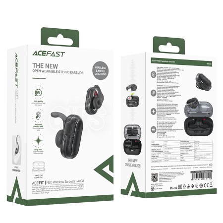 Casti Bluetooth 5.3, Type-C, Call Noise Reduction, IPX4 - Acefast (FA003) - Black