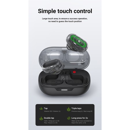 Casti Bluetooth 5.3, Type-C, Call Noise Reduction, IPX4 - Acefast (FA003) - White