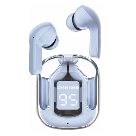 Casti Type-C, Bluetooth 5.3, IPX4, ENC, LED Display Digital - Acefast - Ice Blue