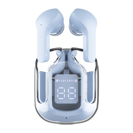 Casti Type-C, Bluetooth 5.3, IPX4, ENC, LED Display Digital - Acefast - Ice Blue