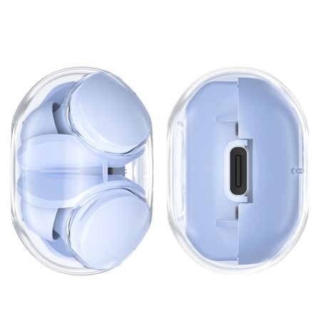 Casti Type-C, Bluetooth 5.3, IPX4, ENC, LED Display Digital - Acefast - Ice Blue