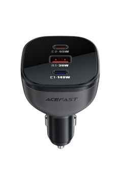 Incarcator pentru Masina 2x USB, 165W, Fast Charging, Temperature Control - Acefast - Black