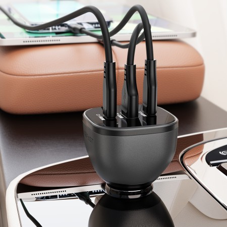 Incarcator pentru Masina 2x USB, 165W, Fast Charging, Temperature Control - Acefast - Black