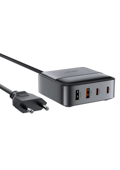 Statie de Incarcare 4in1 GaN pentru Telefon, 65W, 2x USB-A, 2x Type-C - Acefast - Metal Gray