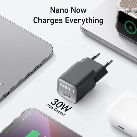 Incarcator Priza GaN, TIpe-C, 30W, Anker, White