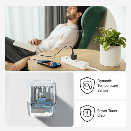 Incarcator Priza Tip-C, 20W, PowerIQ 3.0, Anker 512, Nano 3, White