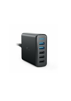 Incarcator 5 x USB, 65W, PowerIQ - Anker (A2054L11) - Black