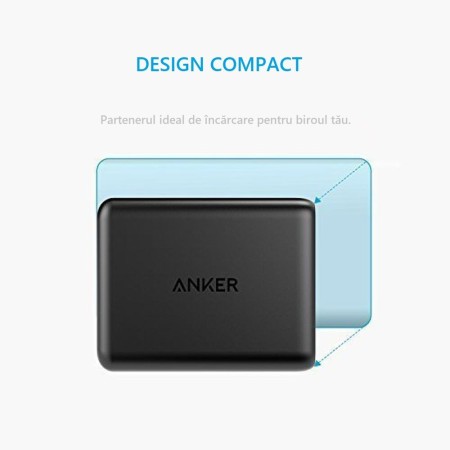 Incarcator 5 x USB, 65W, PowerIQ - Anker (A2054L11) - Black