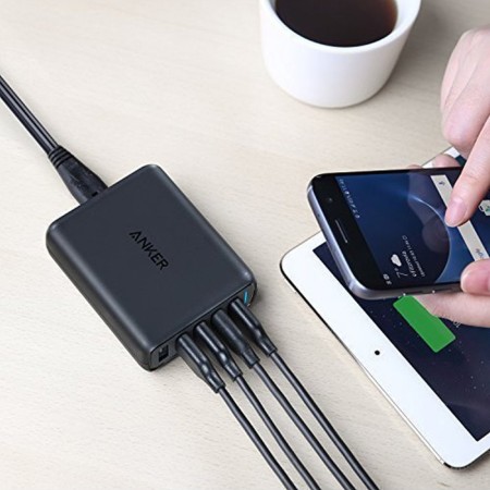 Incarcator 5 x USB, 65W, PowerIQ - Anker (A2054L11) - Black
