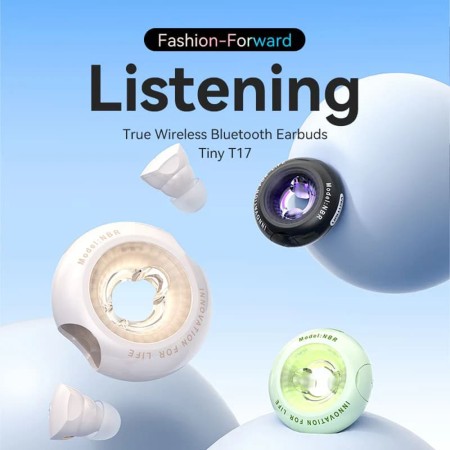 Casti True Wireless, Bluetooth 5.3, IPX4, Hi-Fi sound, Type-C - Vention Tiny T17 (NBRP0) - Pink