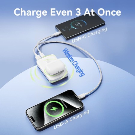 Baterie externa Fast Charging, 2xUSB-C, USB, Lightning, 22.5W, 10000mAh - Vention (FHTB0) - Black