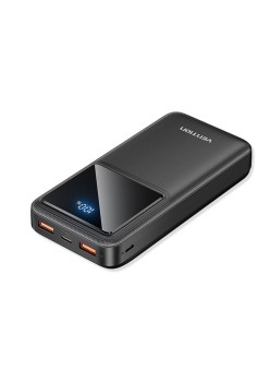Baterie externa USB-C, 2xUSB, Micro-USB, LED Display, PD22.5W, 20000mAh - Vention (FHLB0) - Black