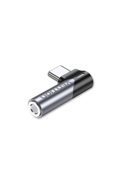 Adaptor Audio Type-C la Jack 3.5mm, Gaming, 90° Right Angle - Vention (BGWH0) - Gray