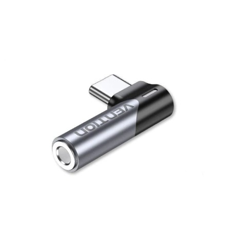 Adaptor Audio Type-C la Jack 3.5mm, Gaming, 90° Right Angle - Vention (BGWH0) - Gray