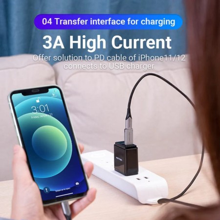 Adaptor cu Functia OTG, Type-C la USB 3.0, 5Gbps, Game Audio - Vention (CDPH0) - Gray