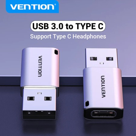 Adaptor cu Functia OTG, Type-C la USB 3.0, 5Gbps, Game Audio - Vention (CDPH0) - Gray