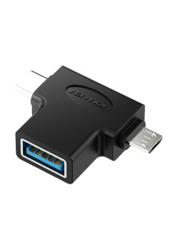 Adaptor pentru Android, Type-C, USB 3.0, Micro-USB, 5Gbps, Plug and Play - Vention (CDIB0) -Black