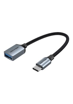 Adaptor Type-C la USB 3.0, cu Functia OTG, 5Gbps, Gaming, Cotton Braided - Vention (CCXHB) - Gray