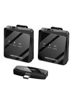 Microfon Wireless Lavaliera, Type-C, ANC, Plug and Play (set 2) - Vention (NCBB0) - Black