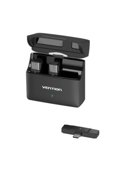 Microfon Lavariera Wireless, Type-C, ANC (set 2) - Vention (NCAB0) - Black