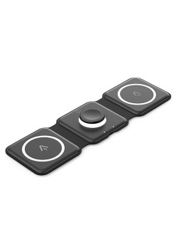 Incarcator wireless 15W, 3in1, Indicator LED, Compatibilitate MagSafe - Vention (FGGB0) - Black