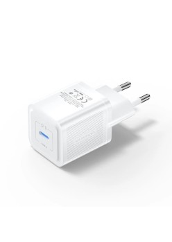 Incarcator pentru priza EU, GaN, 20W, Type-C, Smart Charging - Vention (FEPW0-EU) - White