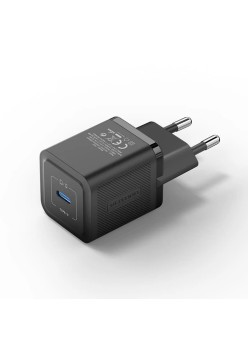 Incarcator pentru priza EU, GaN, 20W, Type-C, Smart Charging - Vention (FEPB0-EU) - Black