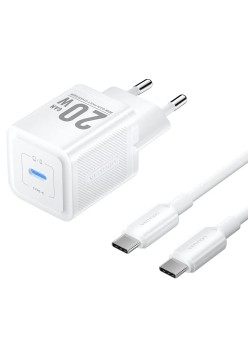 Incarcator pentru priza EU, Type-C, GaN Technology, 20W, 1m - Vention (TZ-FEPW0-EU-01) - White