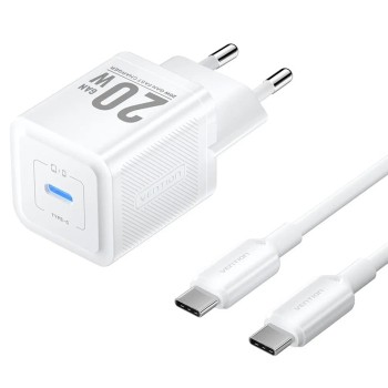 Incarcator pentru priza EU, Type-C, GaN Technology, 20W, 1m - Vention (TZ-FEPW0-EU-01) - White
