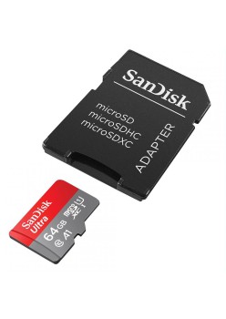 Card de Memorie, 64GB, MicroSDXC - SanDisk (SDSQUAB-064G-GN6MA) - Red