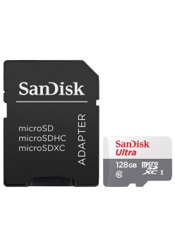 Card de Memorie, 128GB, MicroSDXC - SanDisk Ultra (SDSQUNR-128G-GN6TA) - White