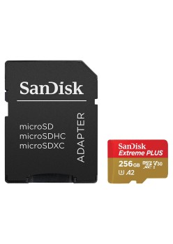Card de Memorie, 256GB, MicroSDXC - SanDisk Extreme Plus (SDSQXBD-256G-GN6MA) - Grey