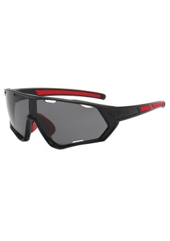Ochelari pentru Ciclism cu Lentile Polarizate, Protecție pentru Nas, Black / Red