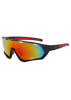 Ochelari pentru Ciclism cu Lentile Polarizate, Protecție pentru Nas, Black / Red / Orange
