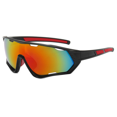 Ochelari pentru Ciclism cu Lentile Polarizate, Protecție pentru Nas, Black / Red / Orange
