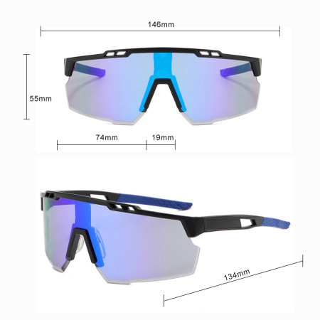 Ochelari pentru Ciclism, tip Sport, Protecție pentru Nas, Black / Light Blue