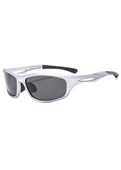 Ochelari pentru Ciclism cu lentile polarizate, ochelari de soare sport, protecție pentru nas, Silver / Gray