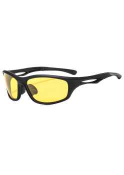 Ochelari pentru Ciclism cu lentile polarizate, ochelari de soare sport, tampoane pentru nas, (9309), Black / Yellow