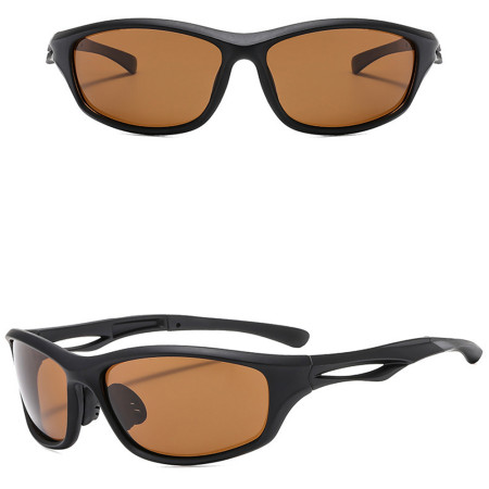 Ochelari pentru Ciclism cu lentile polarizate, ochelari de soare sport, tampoane pentru nas, Black / Tea