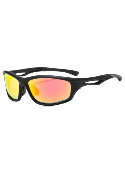 Ochelari pentru Ciclism cu lentile polarizate, ochelari de soare sport, tampoane pentru nas, Black / Red