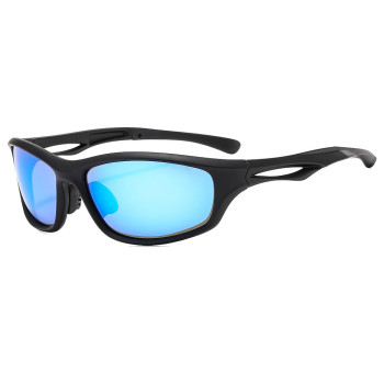 Ochelari pentru Ciclism cu lentile polarizate, ochelari de soare sport, tampoane pentru nas, Black / Blue