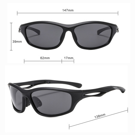 Ochelari pentru Ciclism cu lentile polarizate, ochelari de soare sport, tampoane pentru nas, Black / Blue