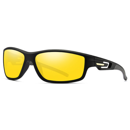 Ochelari pentru Ciclism cu lentile polarizate, ochelari de soare sport, tampoane pentru nas, Black / Yellow