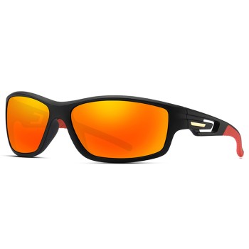Ochelari pentru Ciclism cu lentile polarizate, ochelari de soare sport, tampoane pentru nas,  Black / Red