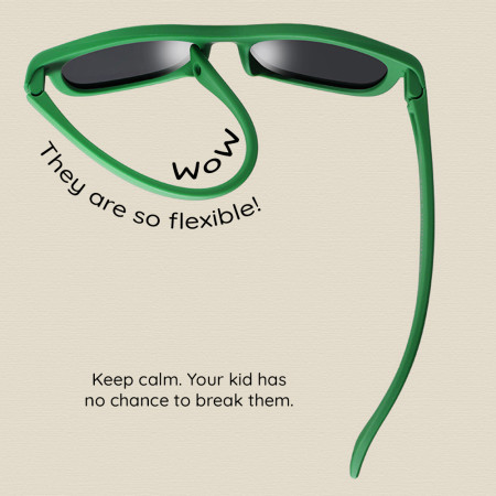 Ochelari de Soare pentru Copii cu Protectie UV si Snur, Lime